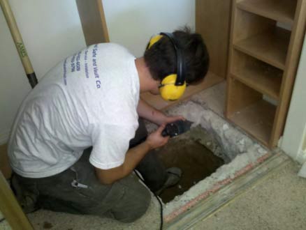 Digging hole for floor safe