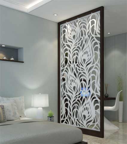 Contemporary laser cut metal screen