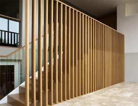 Timber partition screen