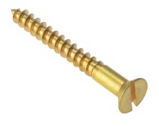 Slotted brass floorboard screw