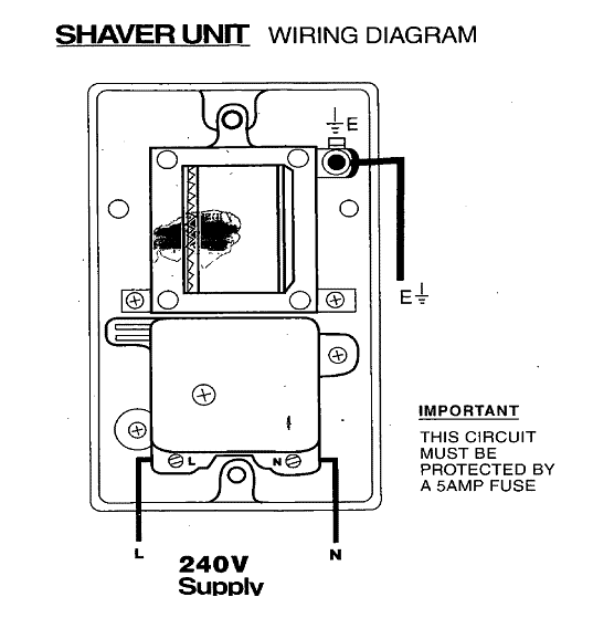 Wiring diagram for shaver socket