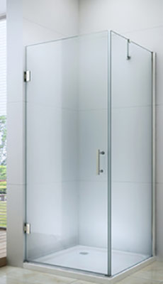 Frameless shower enclosure