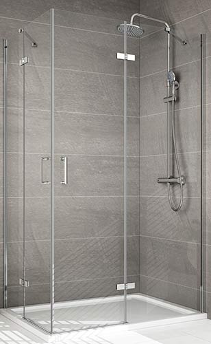 Hinged shower door