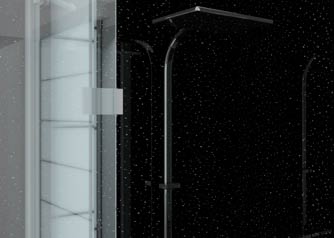 Aquabord shower panel in sparkly black