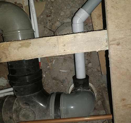Existing shower waste and main drain