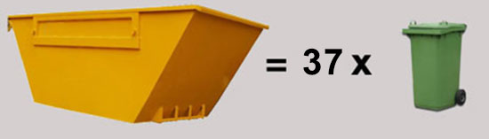 Capacity of a 12 cubic yard large skip