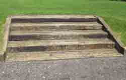 Photograph of an example of steps made from reclaimed sleepers