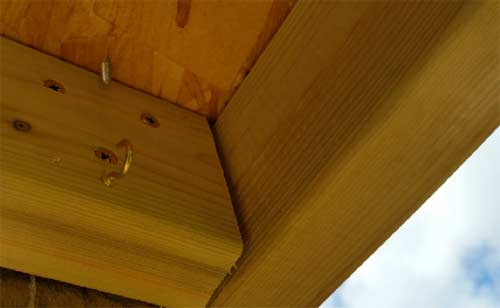 A poor carpentry joint made without a sliding bevel
