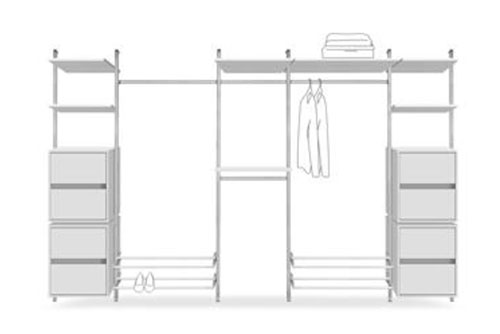 Pre-made walk in wardrobe module ideal for a bespoke wardrobe with sliding doors