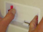 Open clips to grip plasterboard