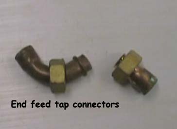 Copper end feed tap connectors