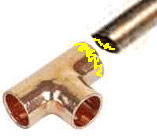 A solderless copper joint with bonding agent spread on fitting and pipe