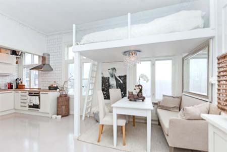 Adult lofted bunk bed