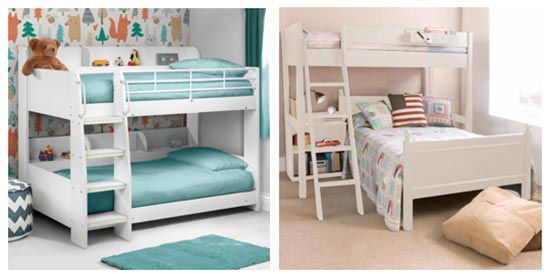 Different styles of bunk bed