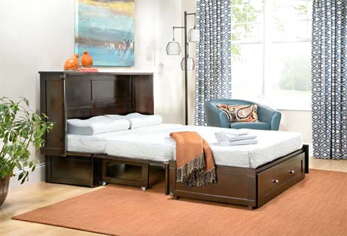 Space saving cabinet bed