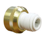 Brass to plastic tap connector