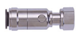 Chrome service valve with tap connector