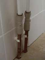Plastic Isolating valves fitted in water pipes