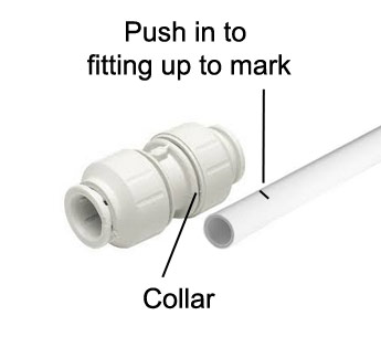 Insertion depth marked on pipe