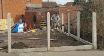 Installing concrete fence posts