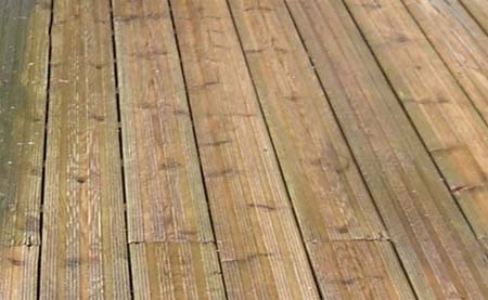 Dirty stained decking