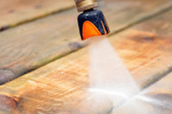 Power washing decking planks