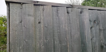 Weather stain on fence panels