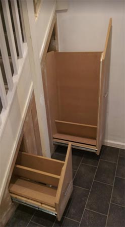 Under stairs storage drawers