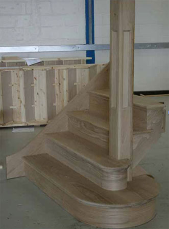 Triple curtail used to make stairs