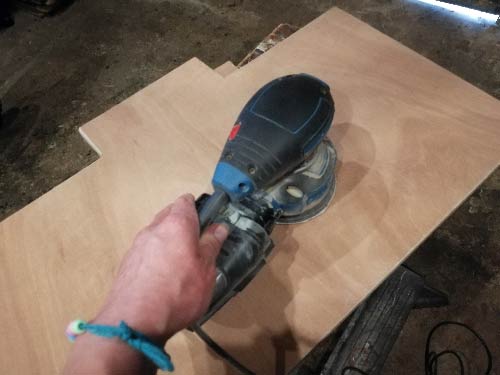 Sand down all standing desk components