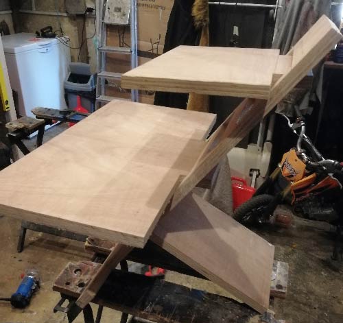 All elements of standing desk test fitted together