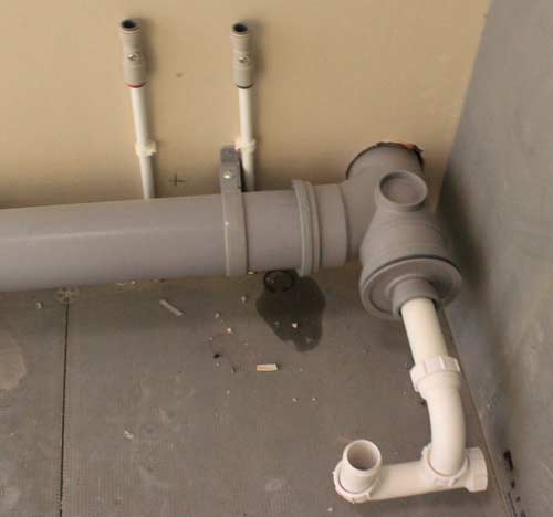 Bath waste and water supply pipes