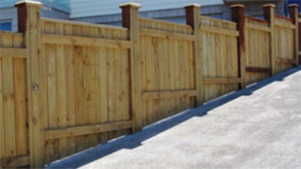 Stepped closeboard fence