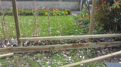 Fitting timber gravel boards