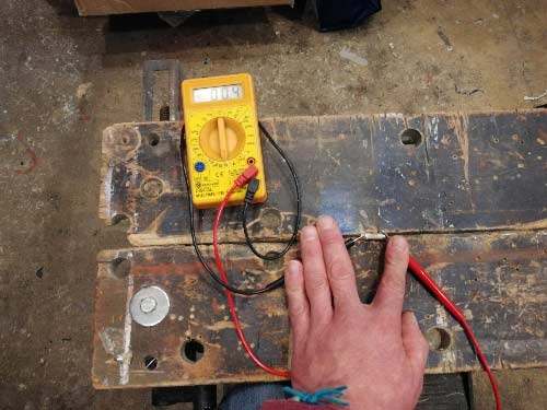 Ohm setting set on front of multimeter