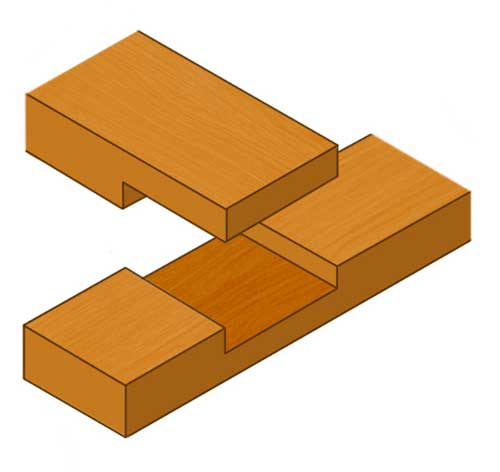 T-piece cross halving joint