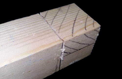 Top line cut for halving joint