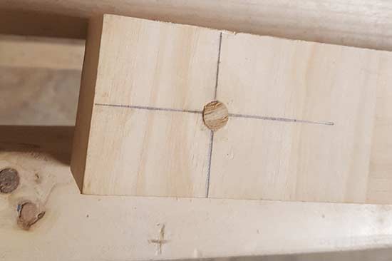 Plug trimmed off with chisel