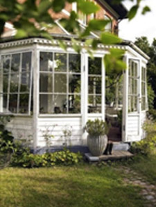 Modern style timber conservatory exterior