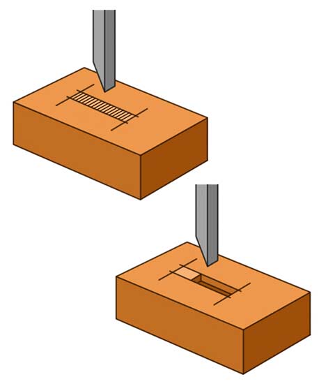 Removing waste timber from mortise