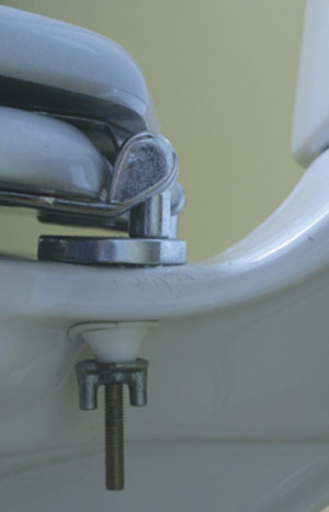 Fixing holding toilet seat and hinge to toilet pan