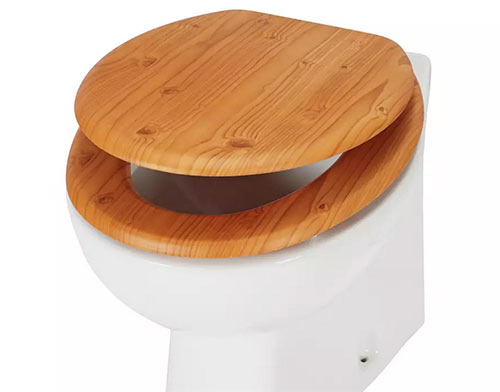Wooden toilet seat