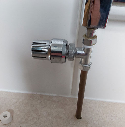 Supply pipes fitted to towel radiator