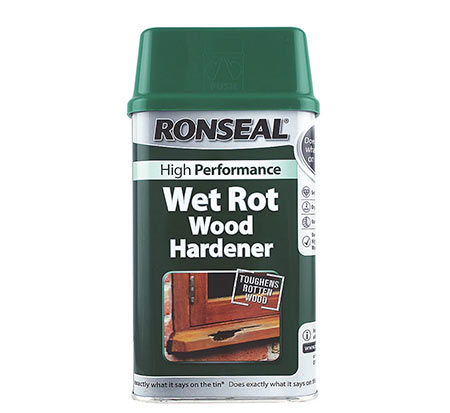 Wet rot hardener for repairing doors and windows