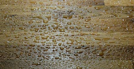 Water on wood treated with Danish Oil