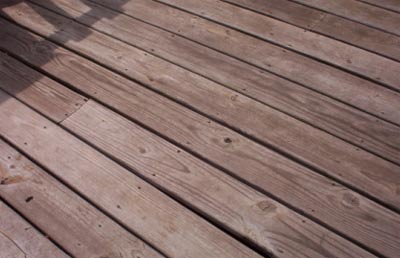 Weathered Decking finished with Linseed Oil