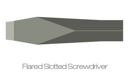 Flared slotted screwdriver