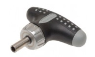 Stubby T handle ratchet screwdriver