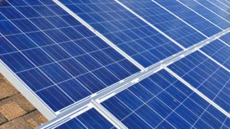 Polycrystalline solar panels installed on the roof