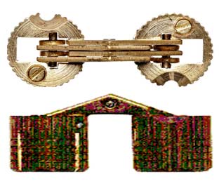 Top and side view of a barrel hinge